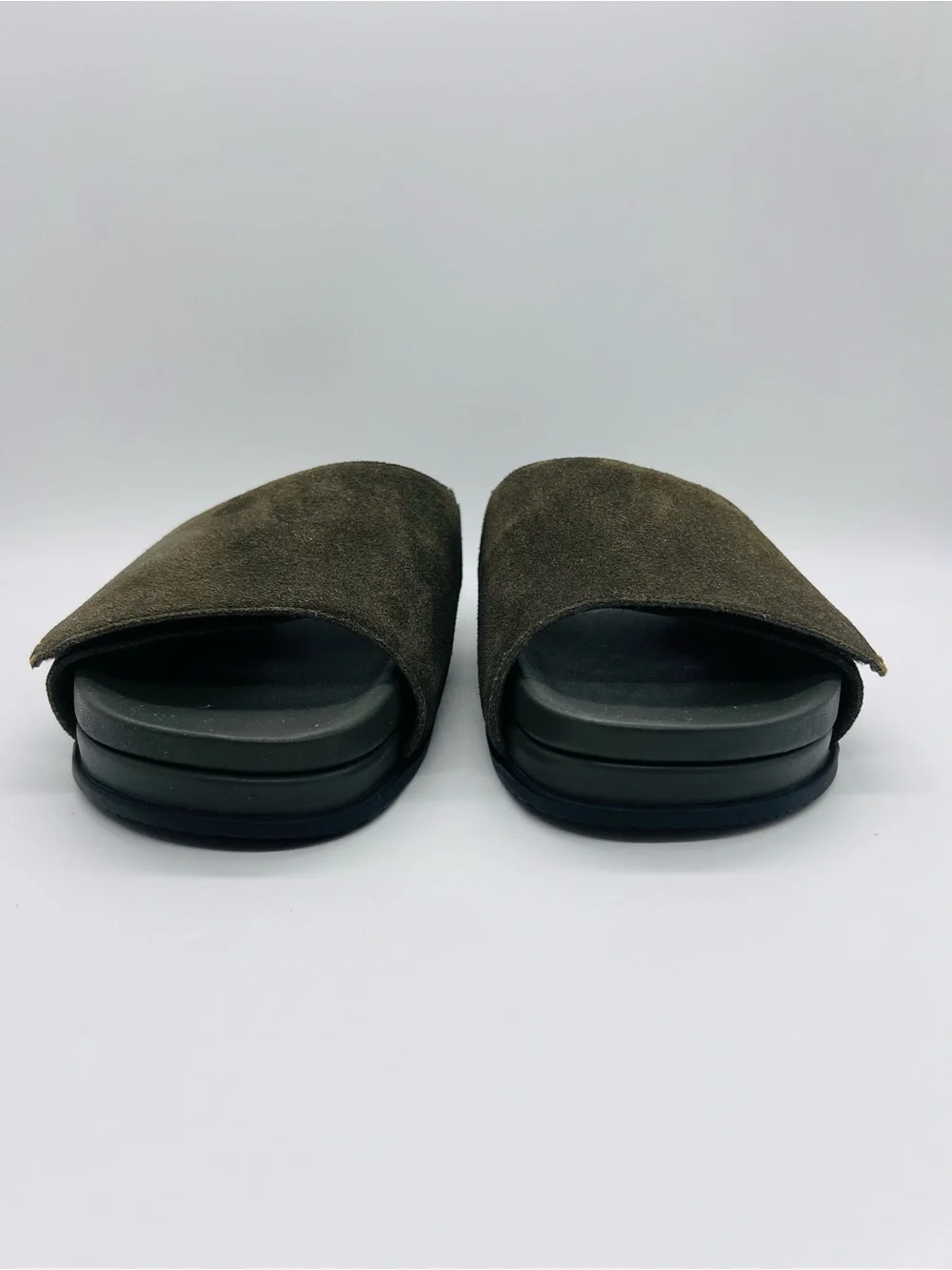 Commbi Unisex The Ollie Slide Sandals in Olive with Cushioned Footbed